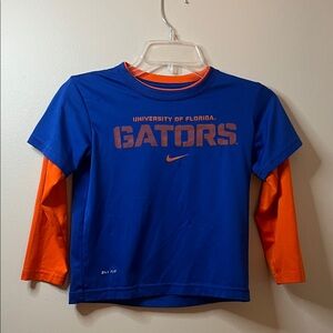 Nike Kids Blue and Orange Gators Long Sleeve Tee